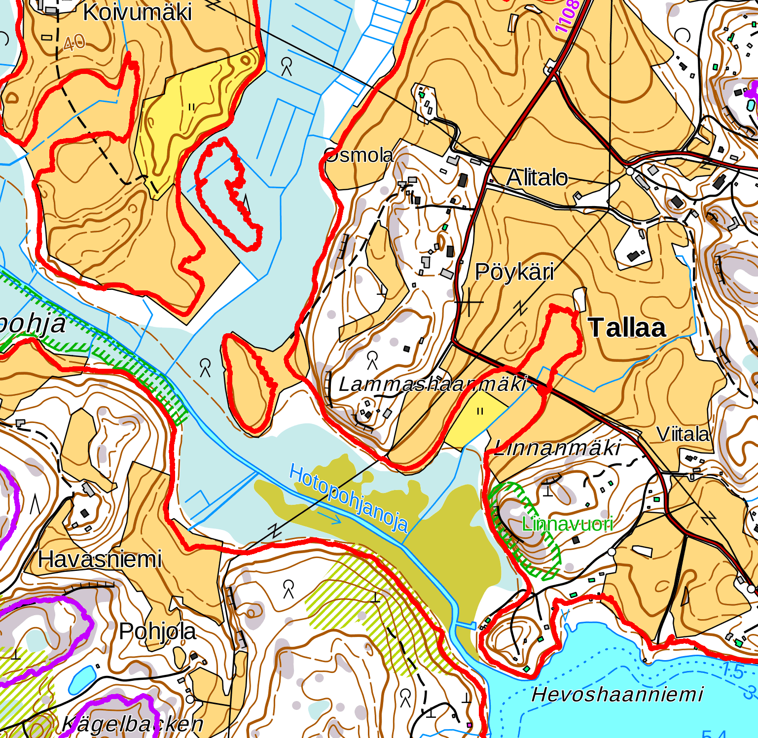 Muinaislinna kartalla