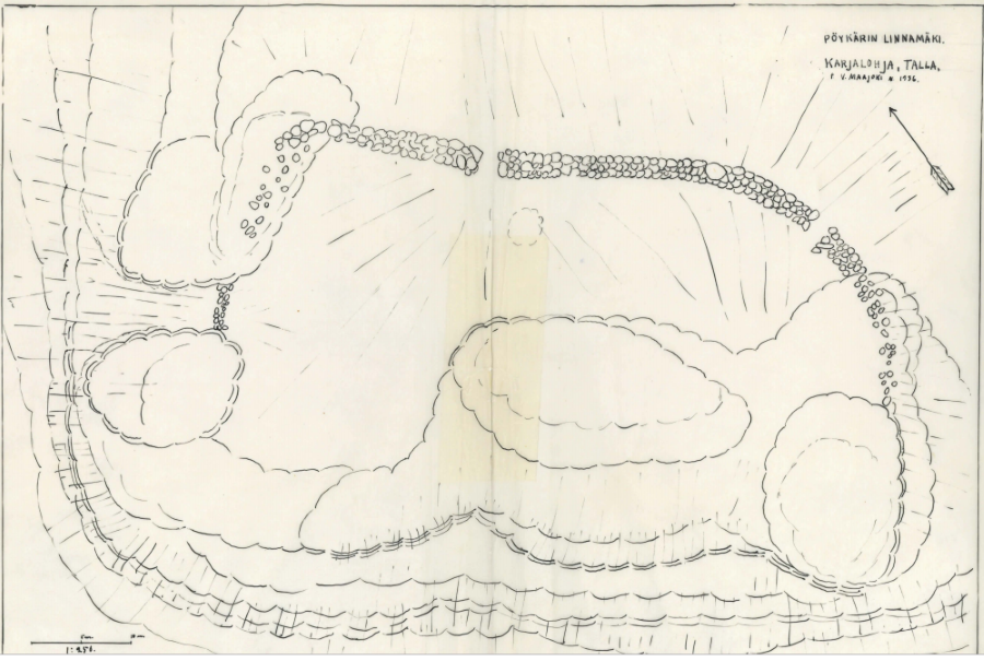 Muinaislinnan kartta