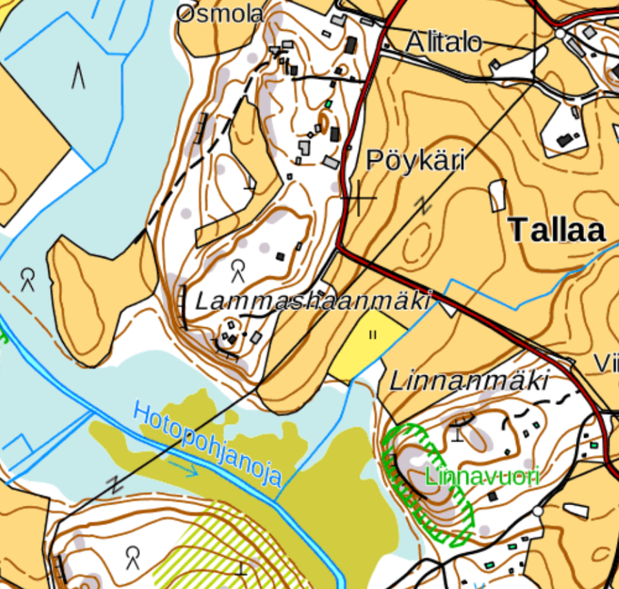 Tallaan kylä kartalla